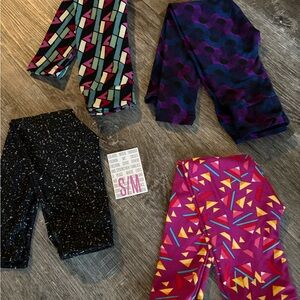 Lularoe kids leggings 4pk small med new with tag.